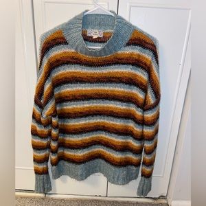 Multi-colored striped knit sweater